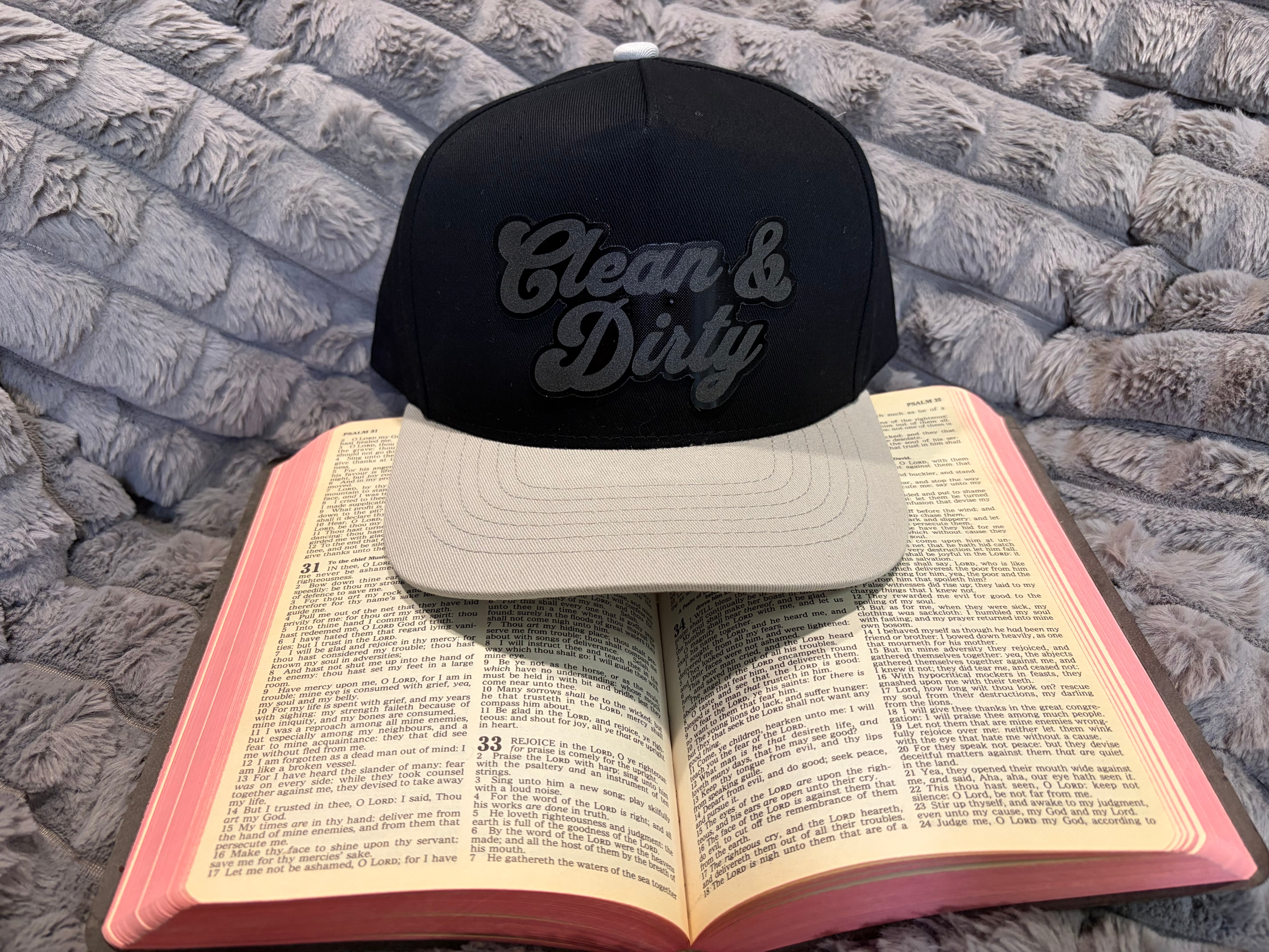 Clean & Dirty Logo Hat- Snapback Baseball Cap