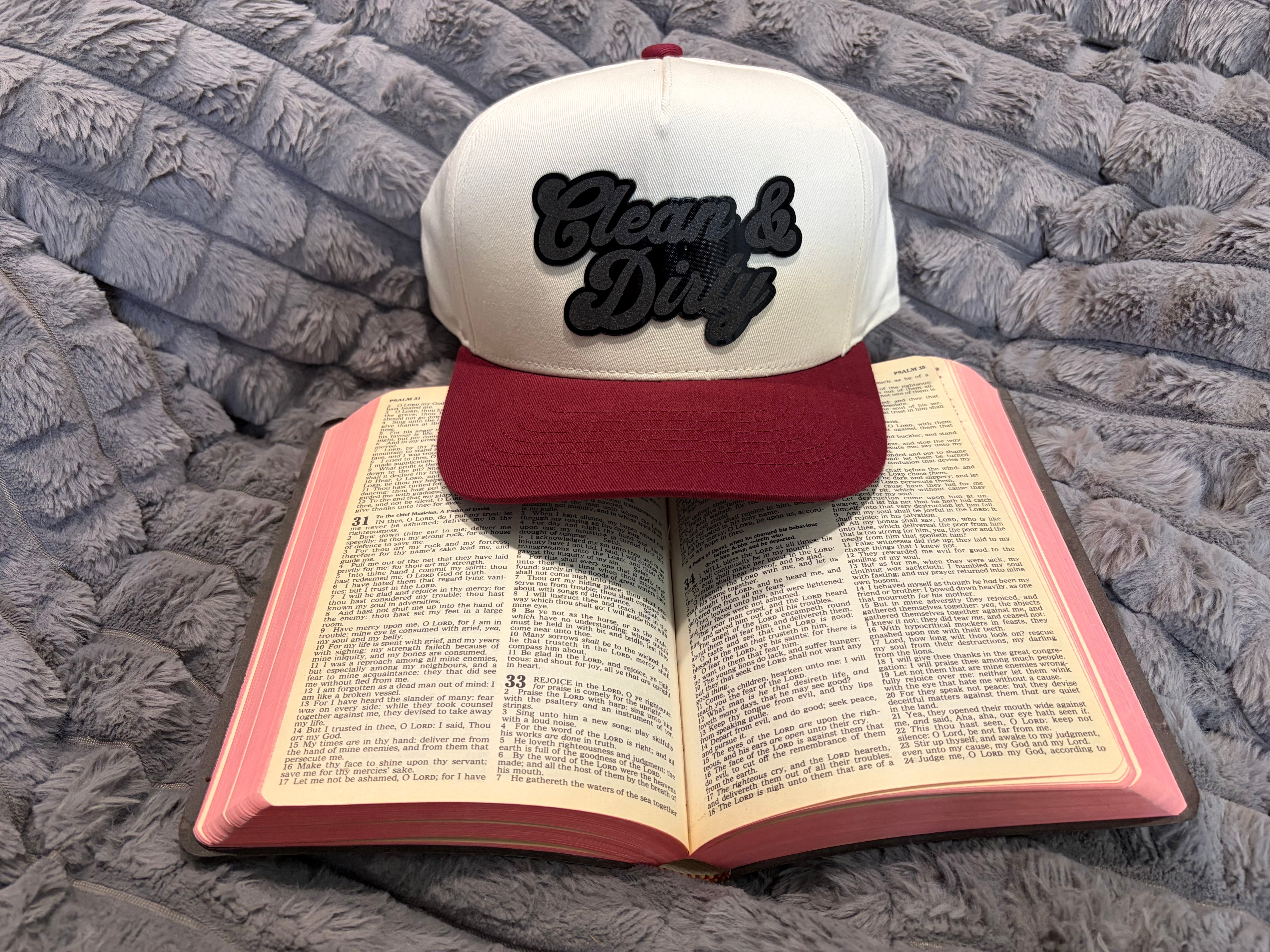 Clean & Dirty Logo Hat- Snapback Baseball Cap