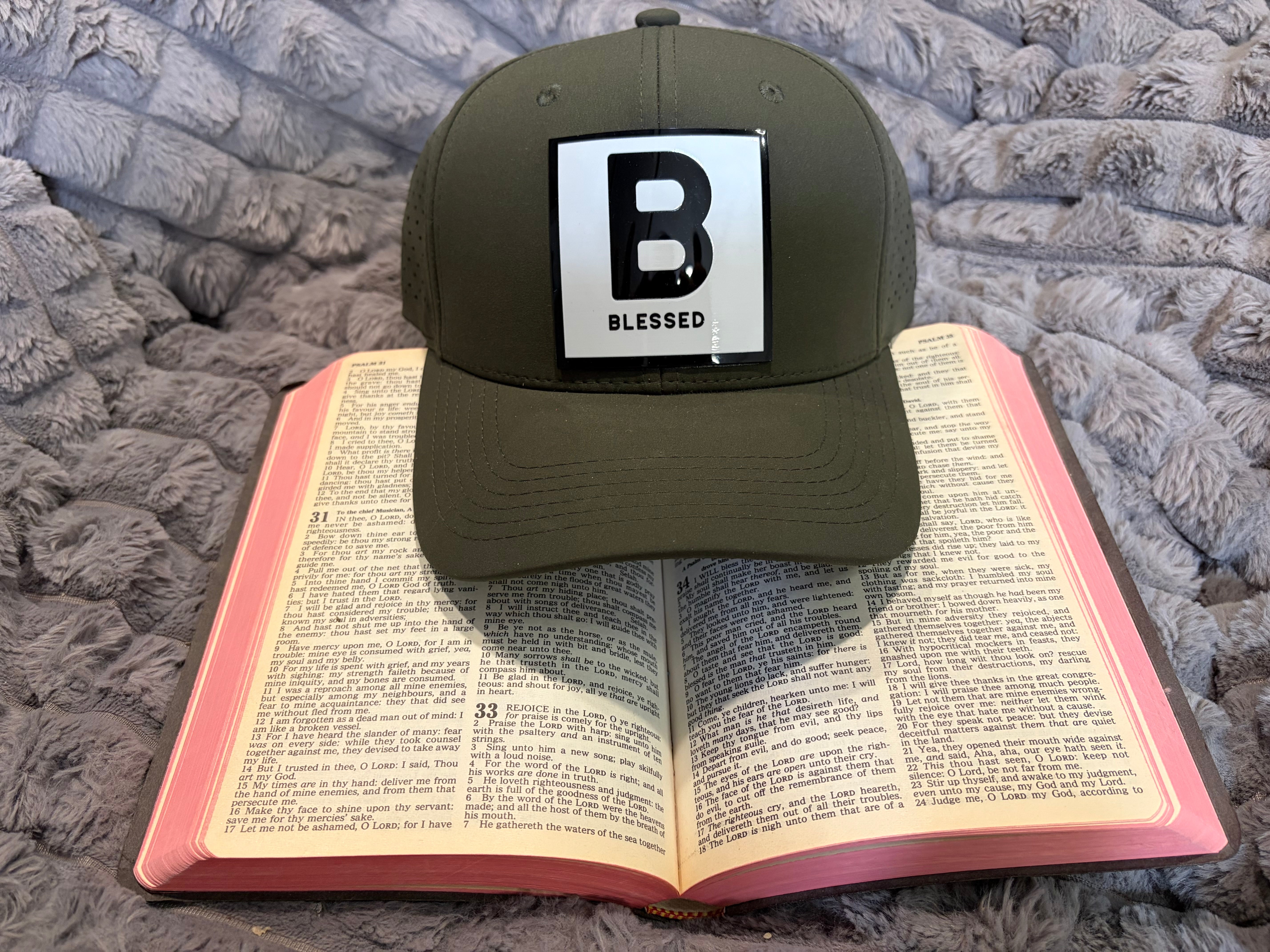 B for Blessed Green Hat- Snapback Baseball Cap