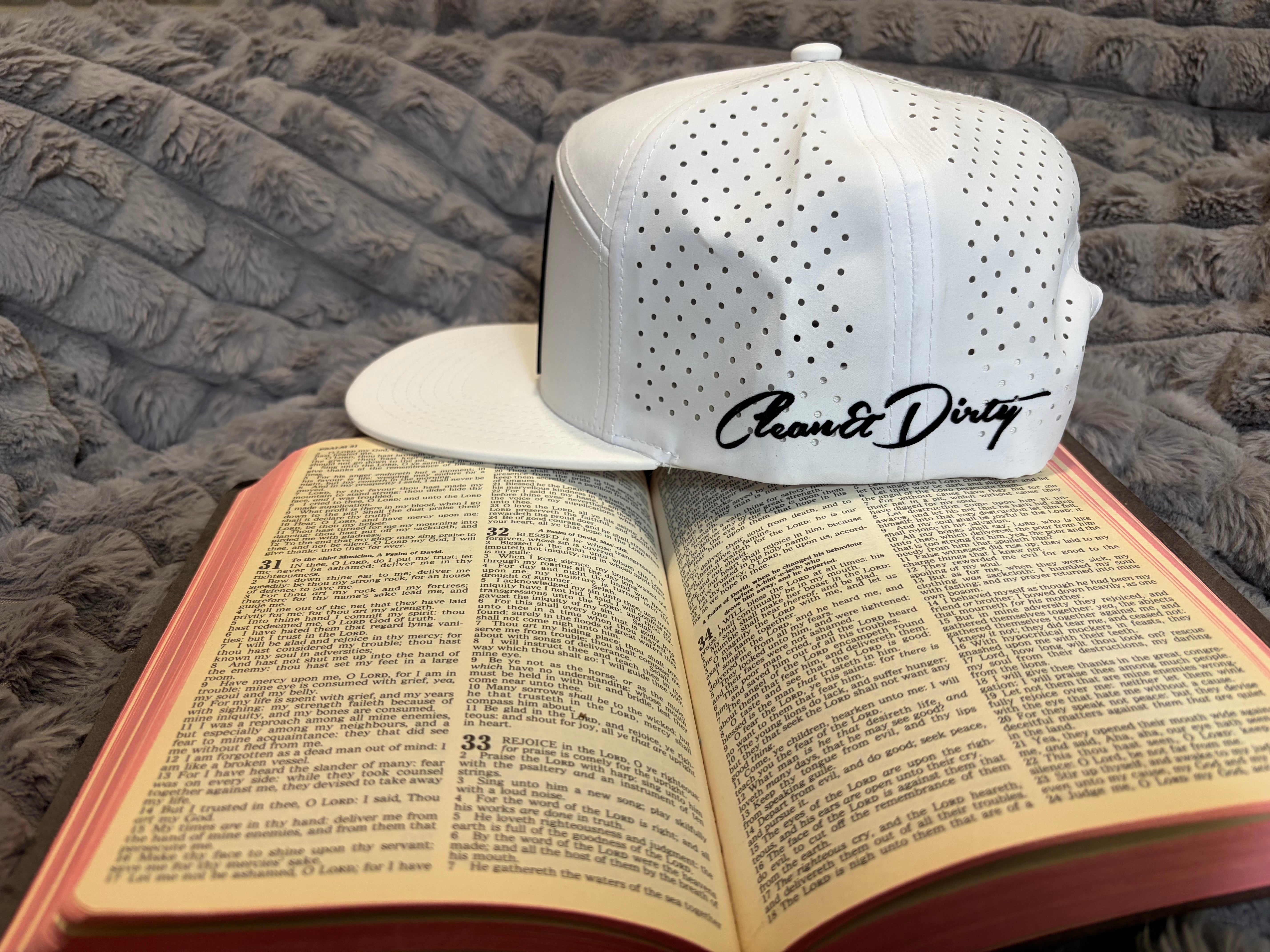 C for Chosen White Hat- Snapback Flat Bill Cap